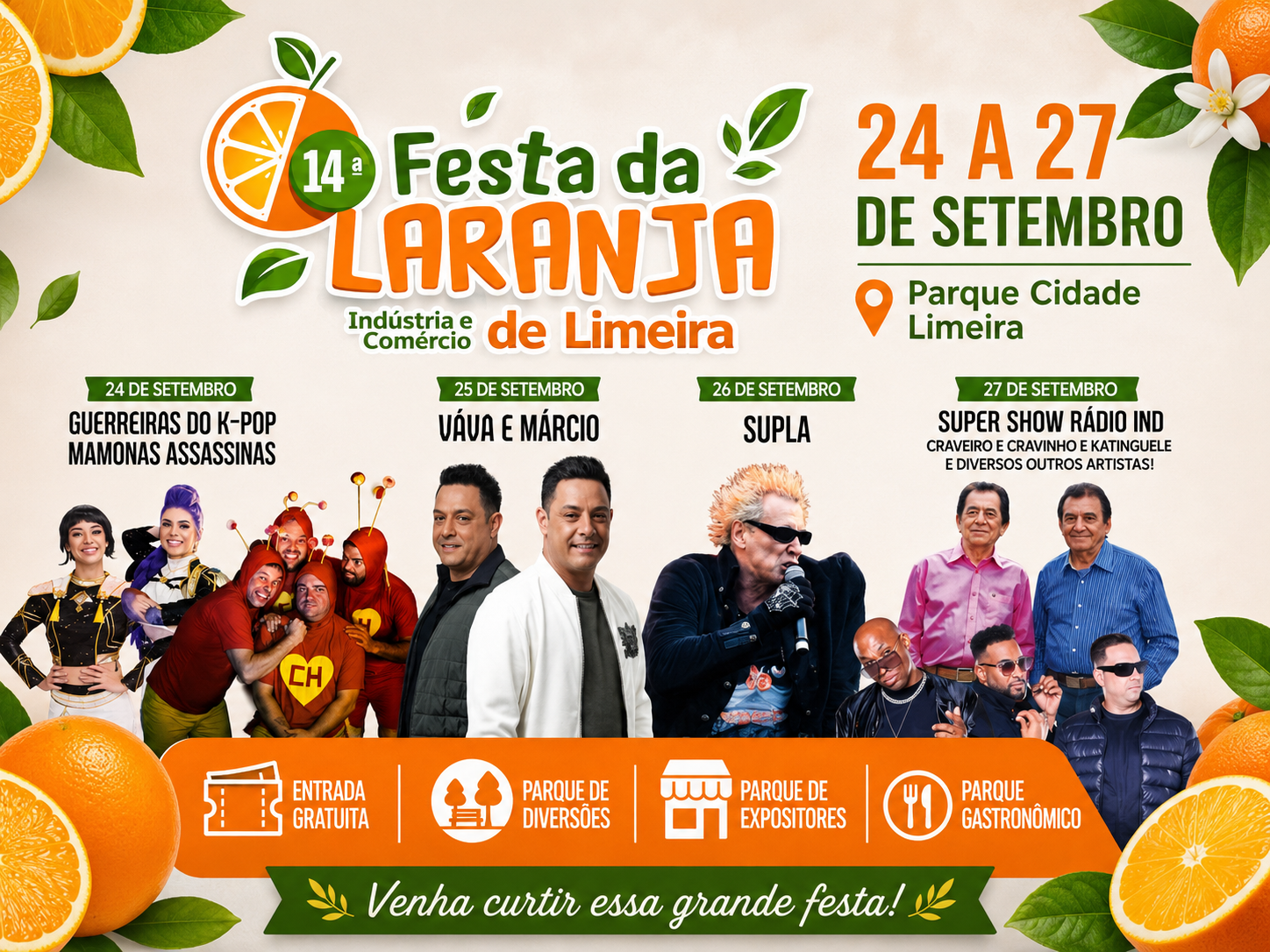 14ª Festa da Laranja de Limeira + Indústria e Comércio